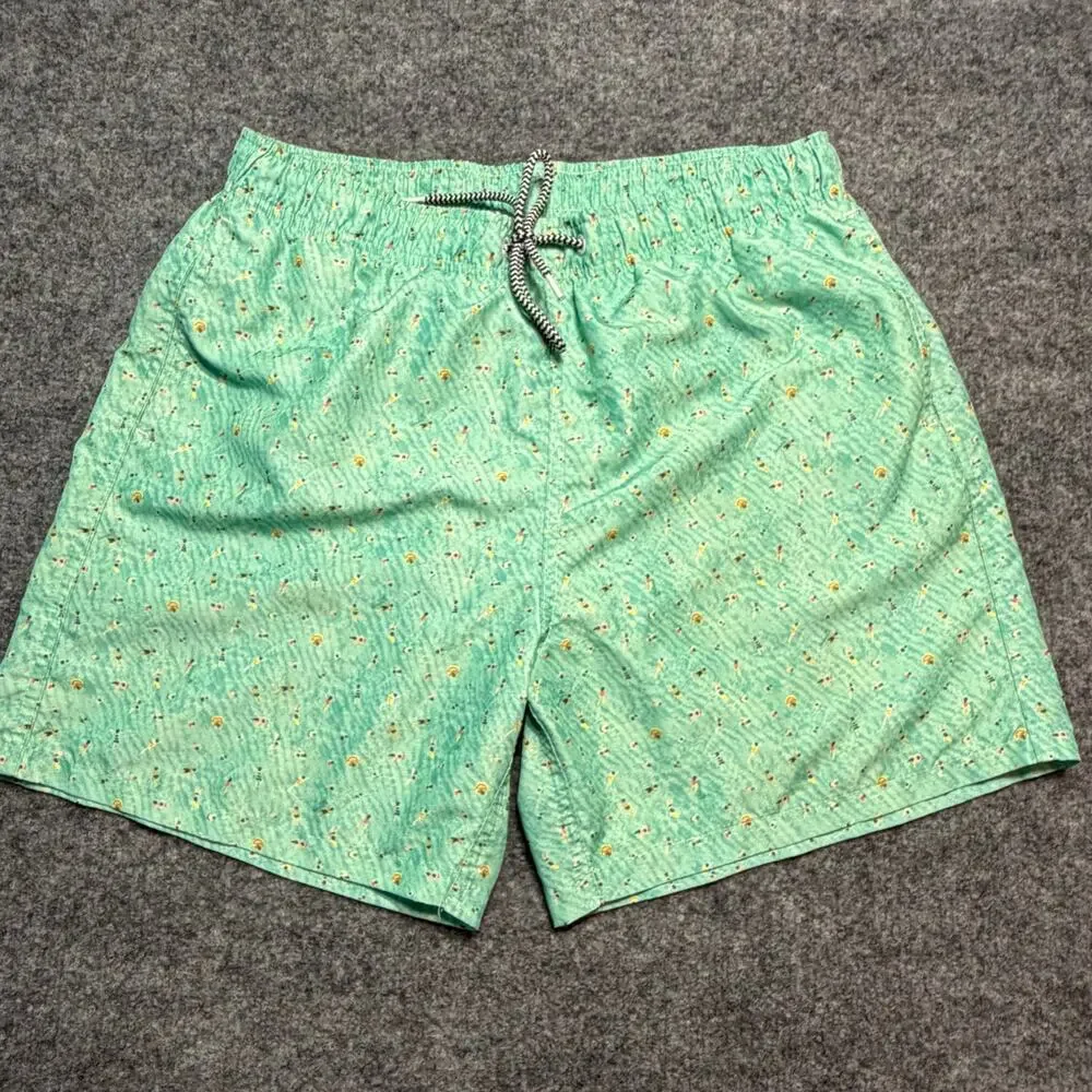 Boardies Apparel Men’s Swim Trunks Mint Green Micro Print Size Medium